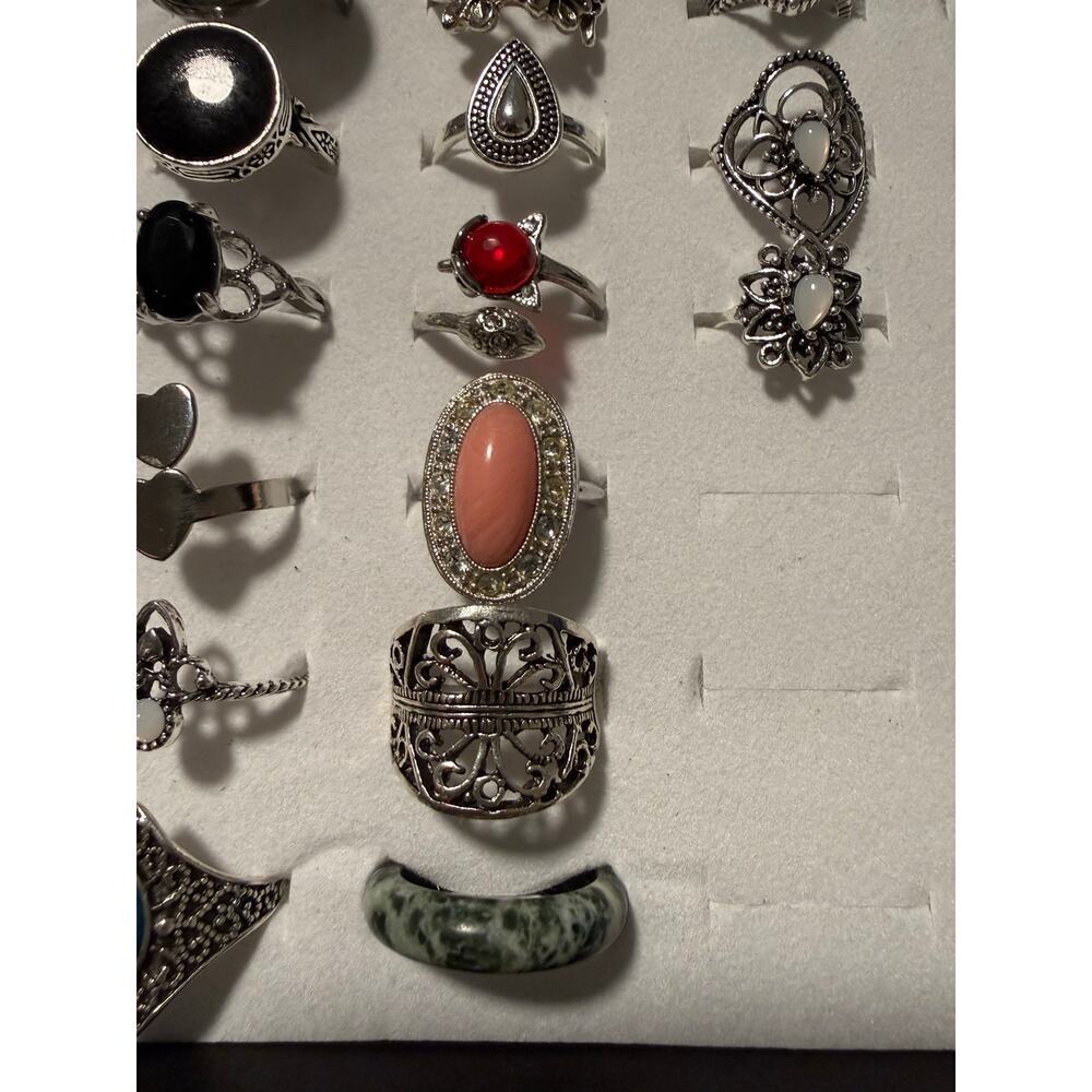 Bundle Silver Tone Costume Rings - Picture 5 of 5